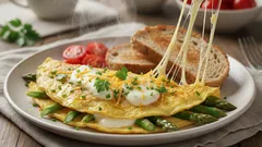 Omeleta se šparglí za 10 minut: lehká snídaně, která opravdu zasytí